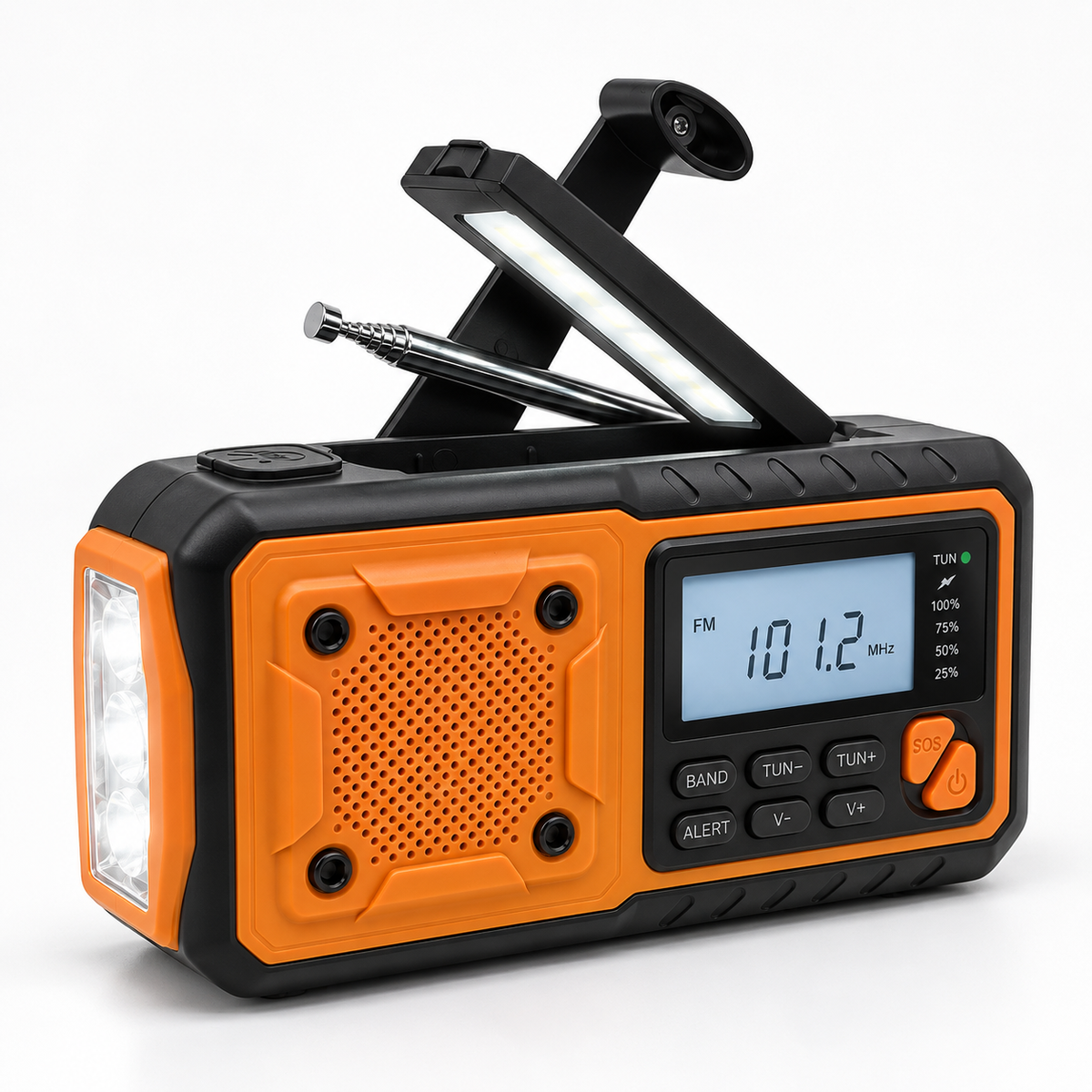 Emergency Crank Radio with Solar and Bluetooth
