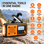 Emergency Crank Radio with Solar and Bluetooth