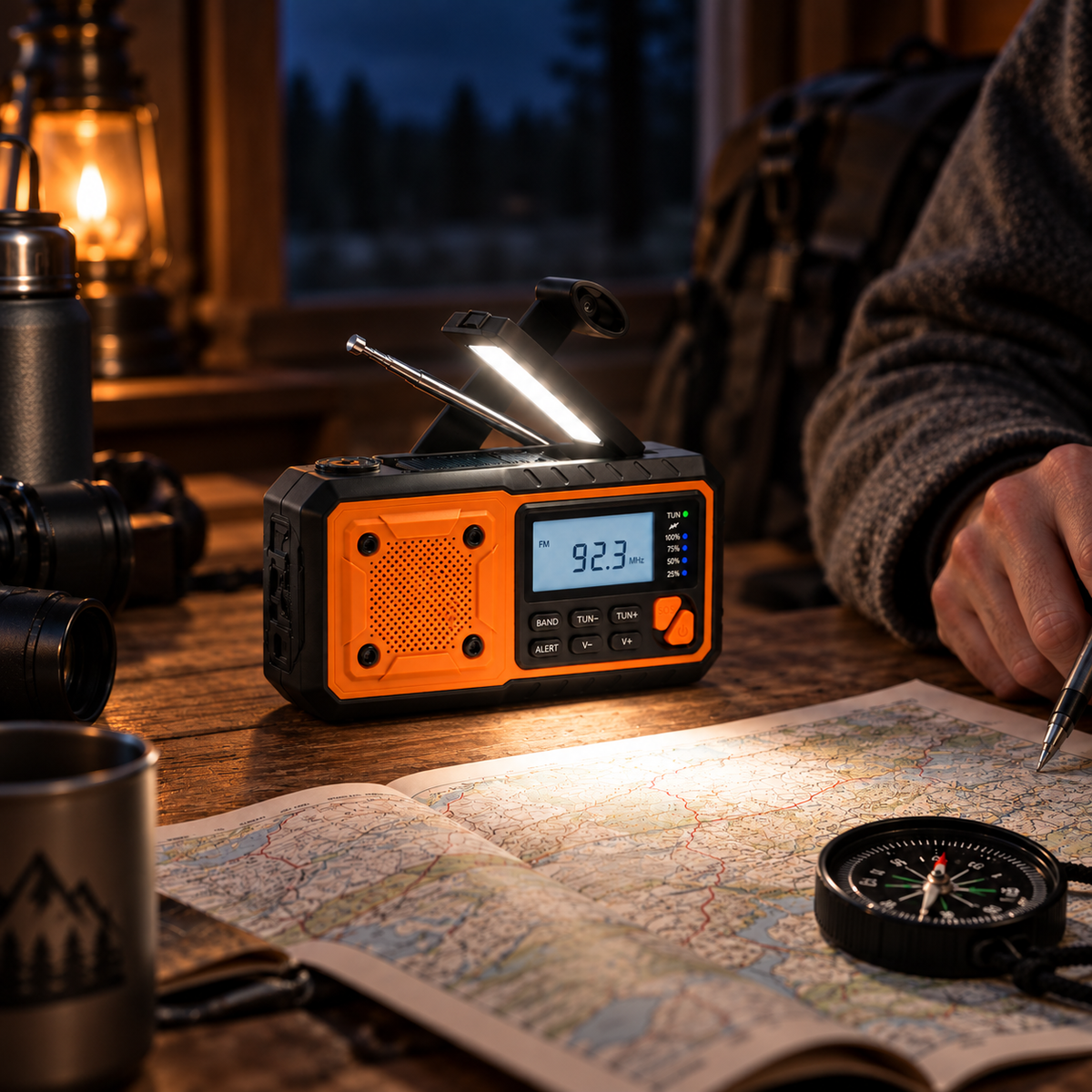Emergency Crank Radio with Solar and Bluetooth