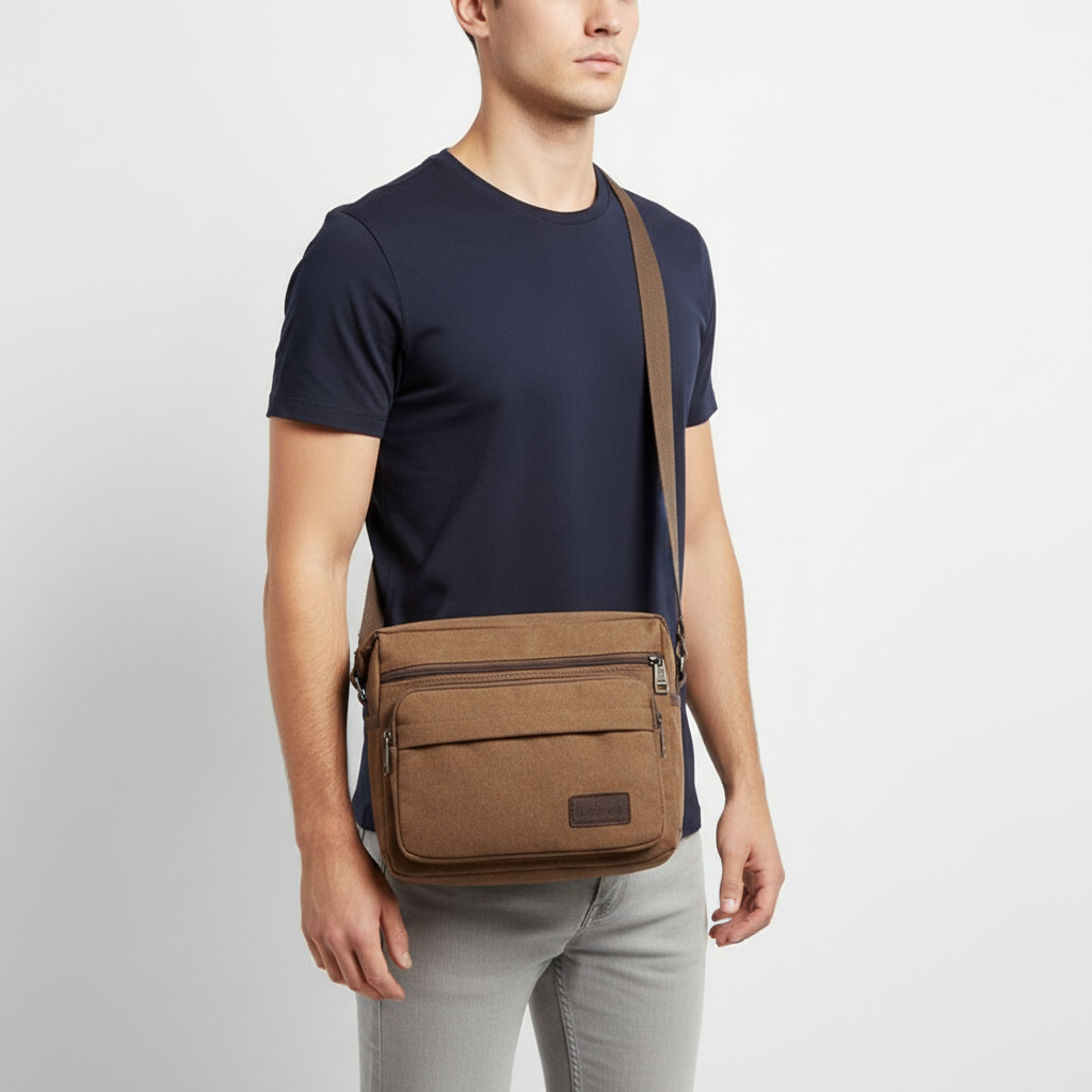Canvas Crossbody Messenger Bag