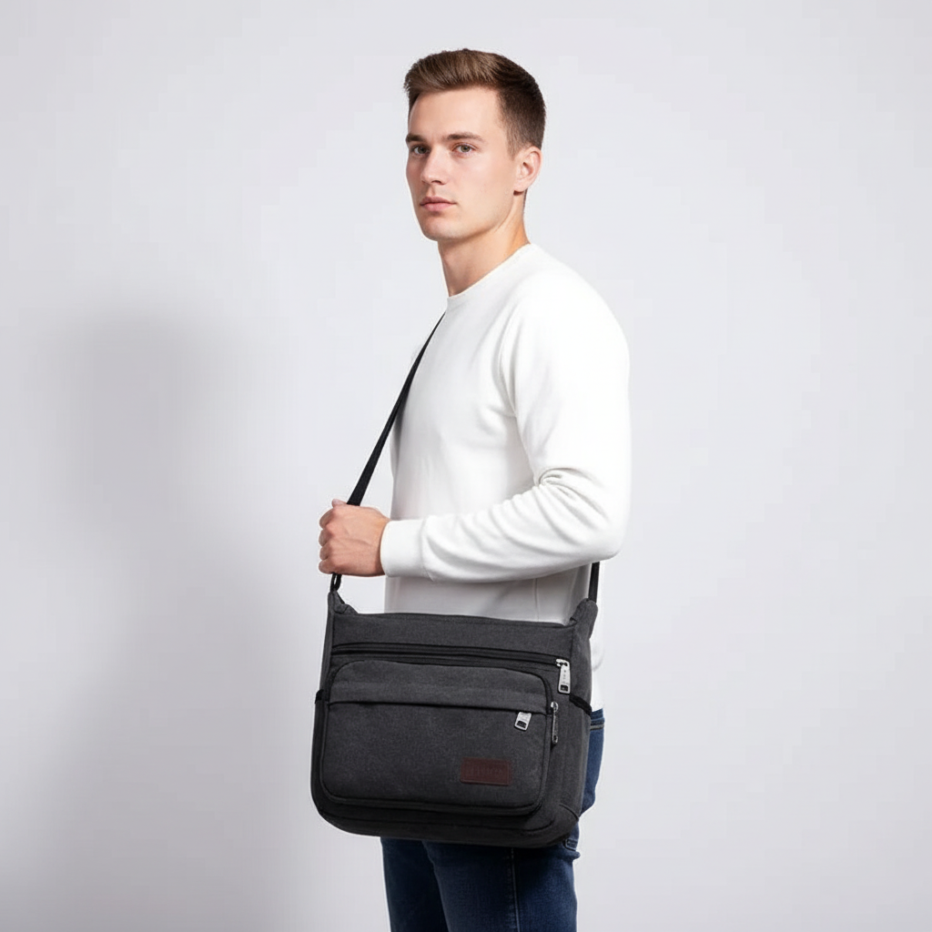 Canvas Crossbody Messenger Bag