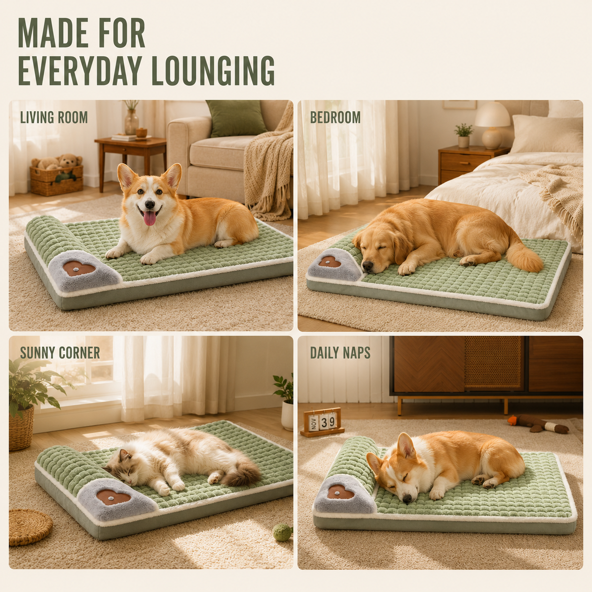 Orthopedic Dog Bed with Memory Foam and Washable Cover