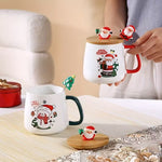 3pcs Christmas Gift Set – Ceramic Cup with Lid & Spoon