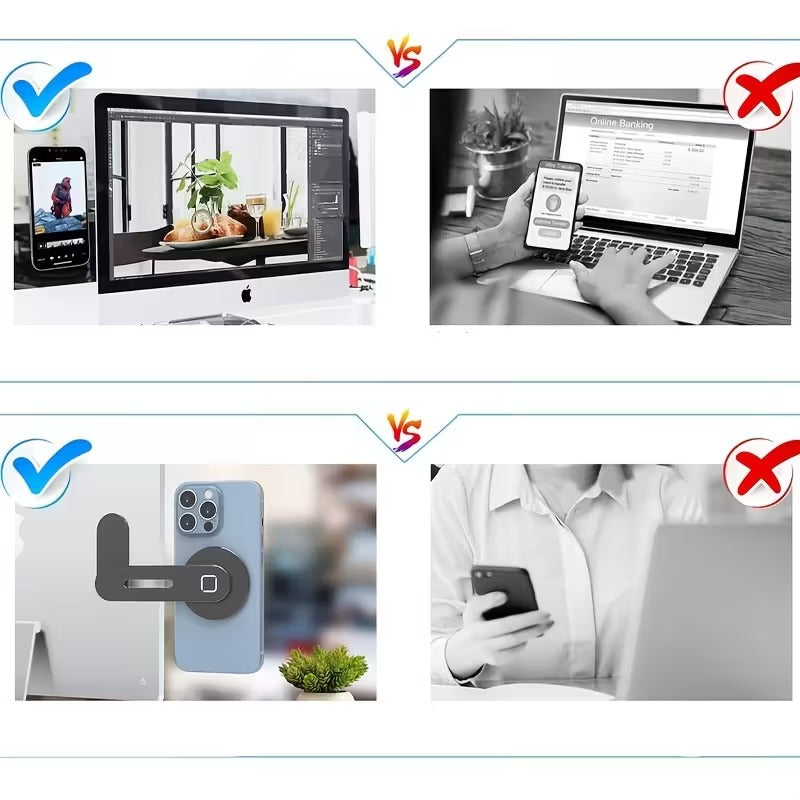 Adjustable Aluminum Laptop Stand with Magnetic Phone Holder