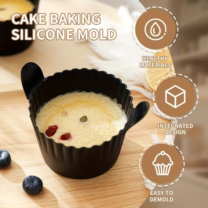 3pcs Black Silicone Non-Stick Air Fryer Baking Pans