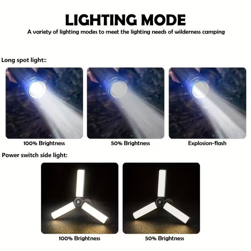 2-in-1 LED Camping Light with High Brightness Flashlight