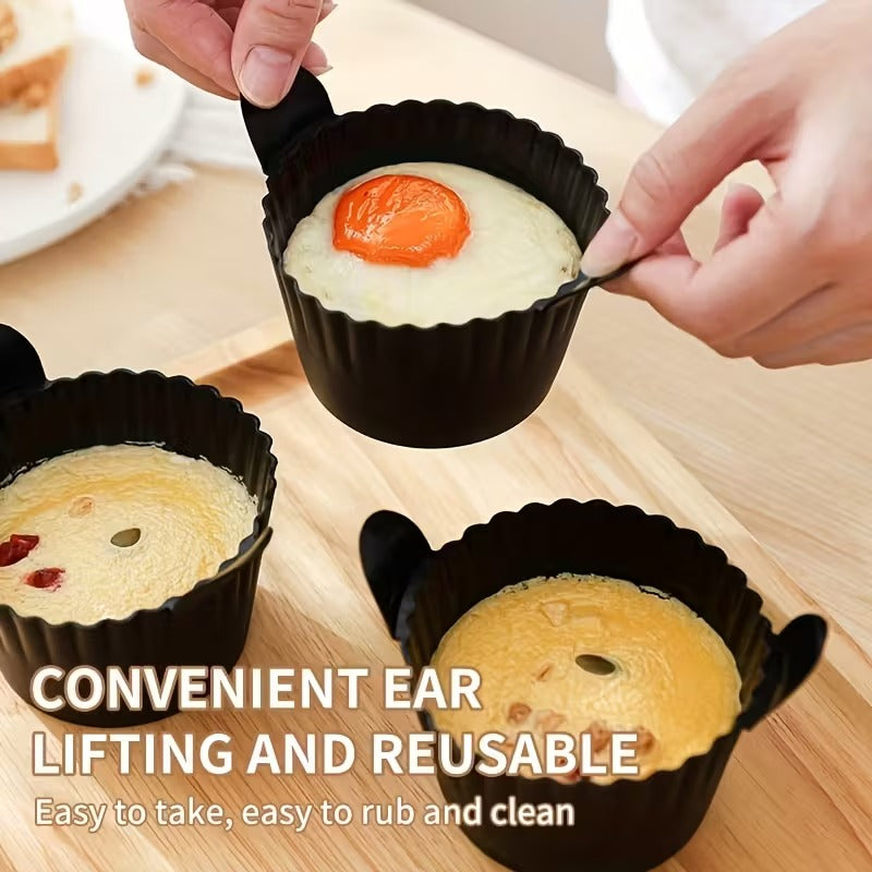 3pcs Black Silicone Non-Stick Air Fryer Baking Pans