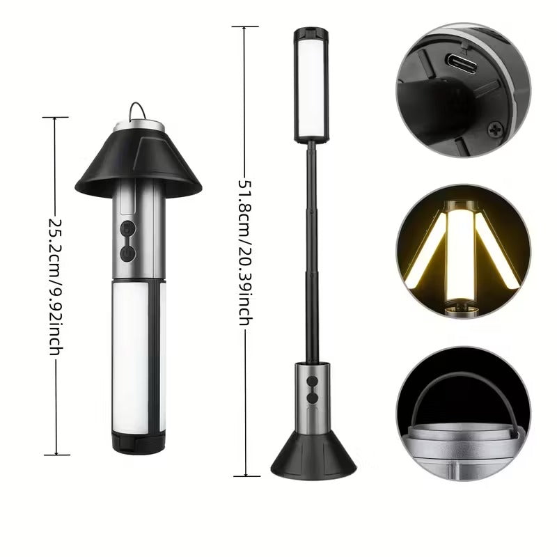 2-in-1 LED Camping Light with High Brightness Flashlight