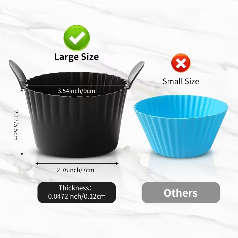 3pcs Black Silicone Non-Stick Air Fryer Baking Pans