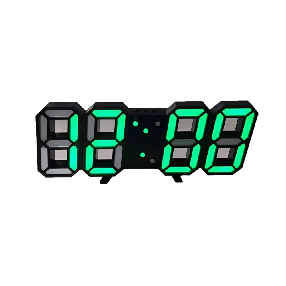 Modern LED Wall Clock with 3D Display and Nightlight