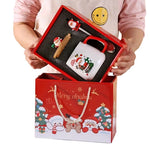 3pcs Christmas Gift Set – Ceramic Cup with Lid & Spoon