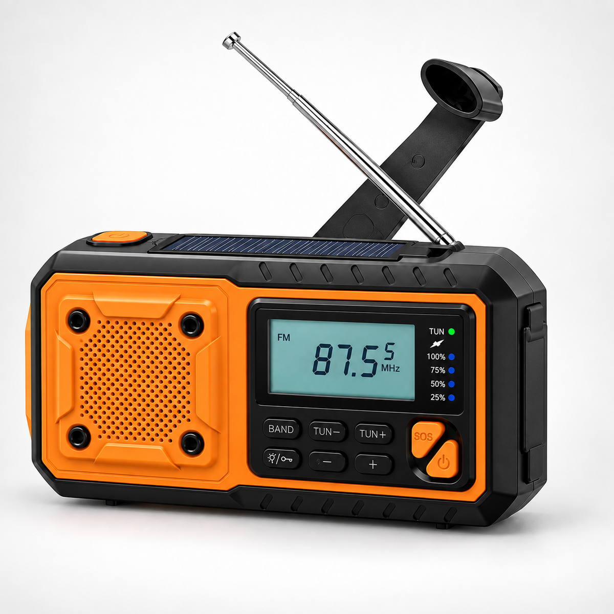 Emergency Crank Radio with Solar and Bluetooth
