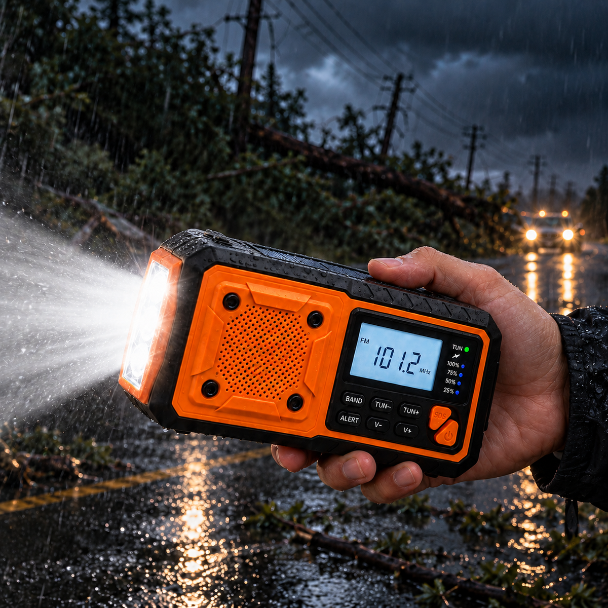 Emergency Crank Radio with Solar and Bluetooth