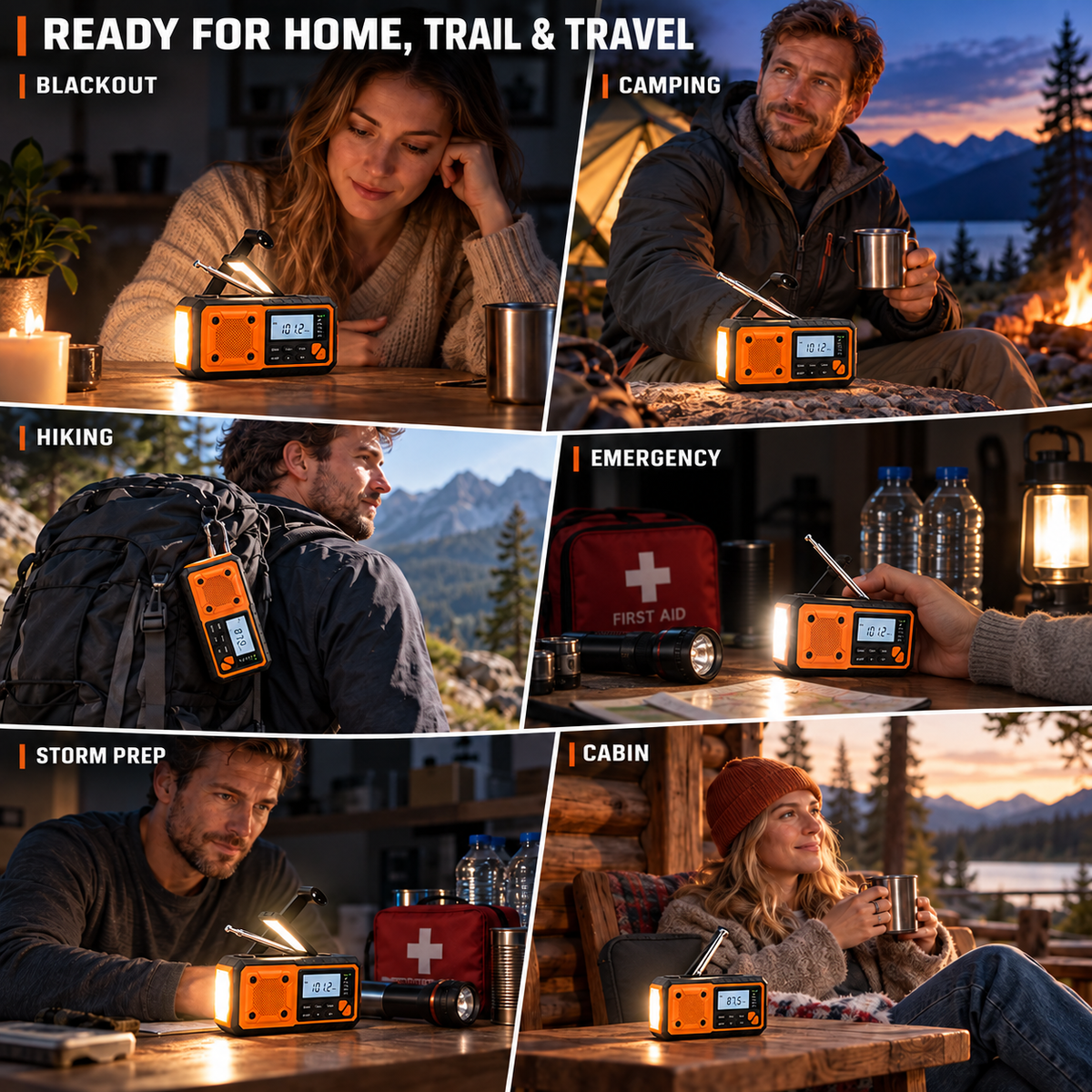 Emergency Crank Radio with Solar and Bluetooth