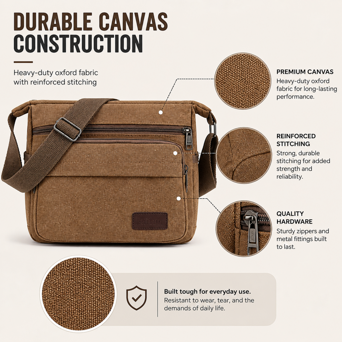 Canvas Crossbody Messenger Bag