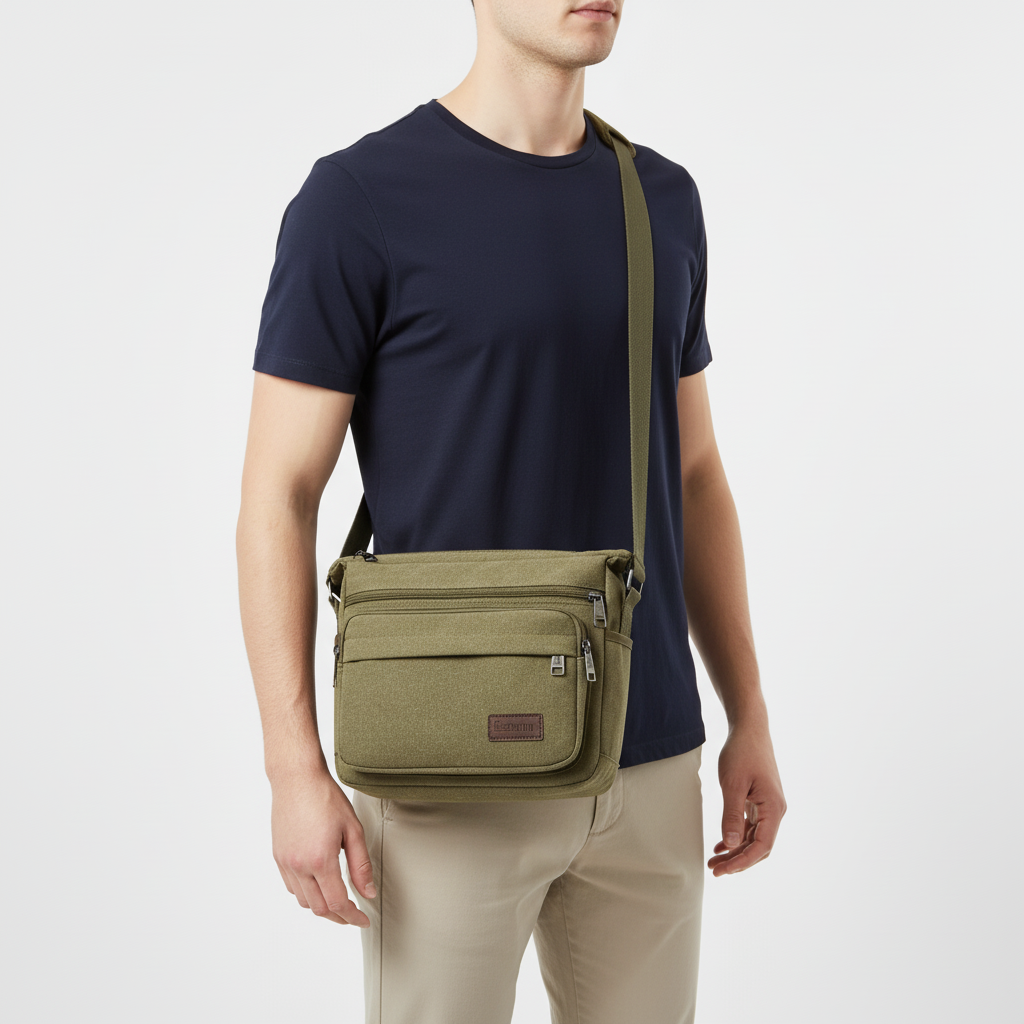 Canvas Crossbody Messenger Bag