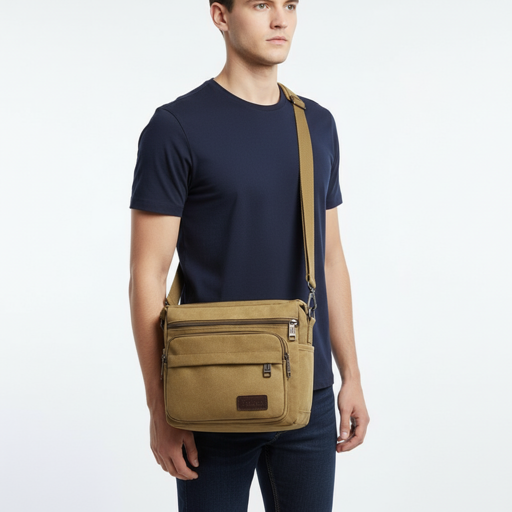 Canvas Crossbody Messenger Bag