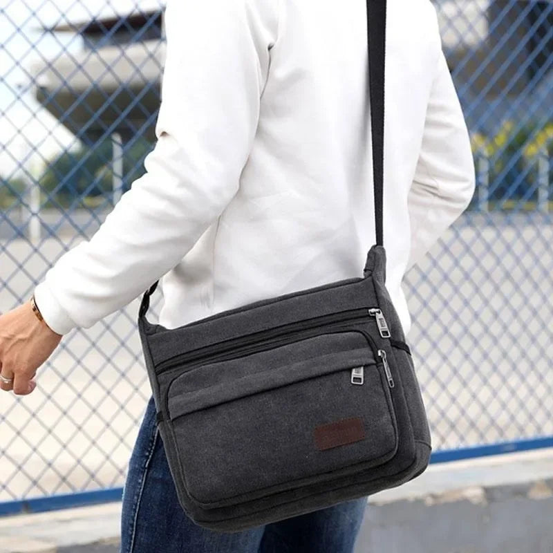 Canvas Crossbody Messenger Bag