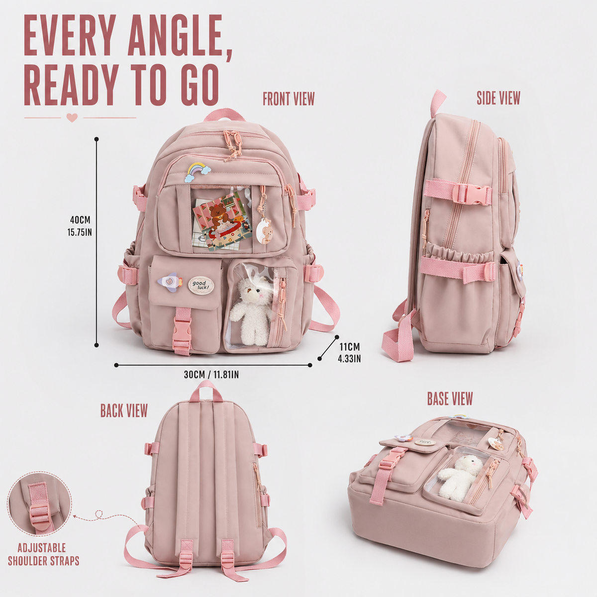Cute Student Backpack with Laptop Sleeve