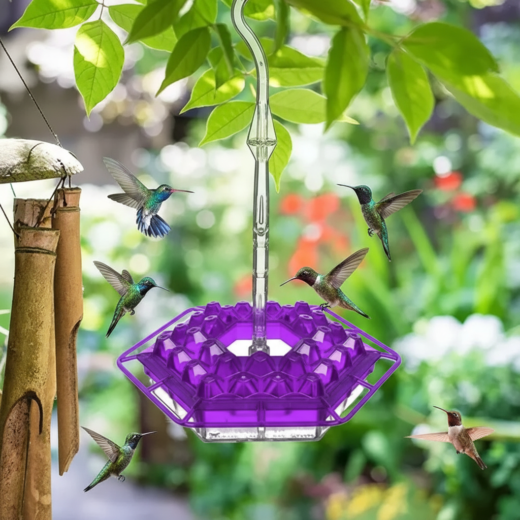 Colorful Bird Feeder with Wide Mouth Fill Ports