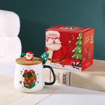 3pcs Christmas Gift Set – Ceramic Cup with Lid & Spoon
