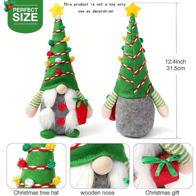 2pcs Holiday Christmas Dwarf Plush Decorations