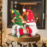 2pcs Holiday Christmas Dwarf Plush Decorations