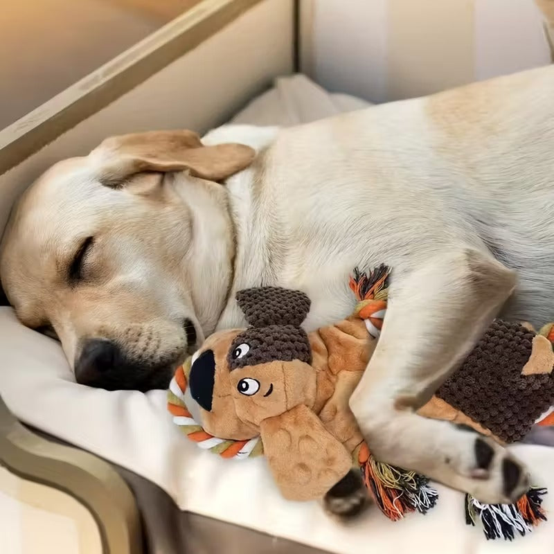 Soft Plush Interactive Dog Toy with Tassels
